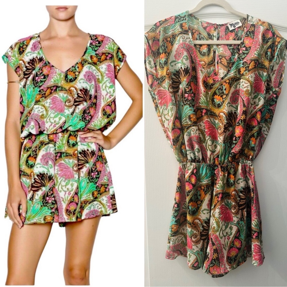 Show Me Your MuMu Multicolor Paisley Romper S